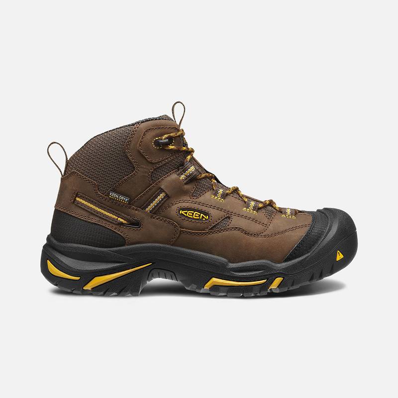 Keen Braddock Waterproof Mid Soft Toe Arbeitsschuhe Herren DE-15376 Cascade Brown/Tawny Olive - Keen